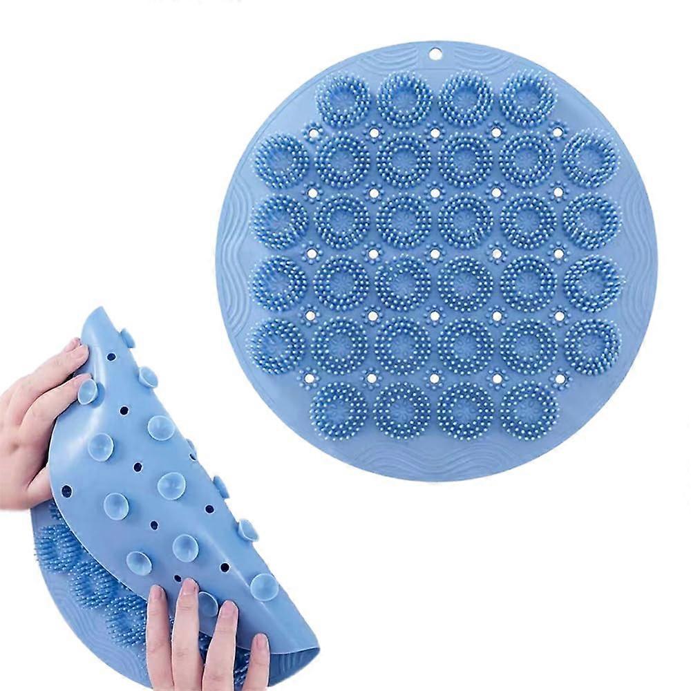 Silicone Foot Scrubber Mat with Suction Cups, Dual Function Back and Body Scrubber for Shower