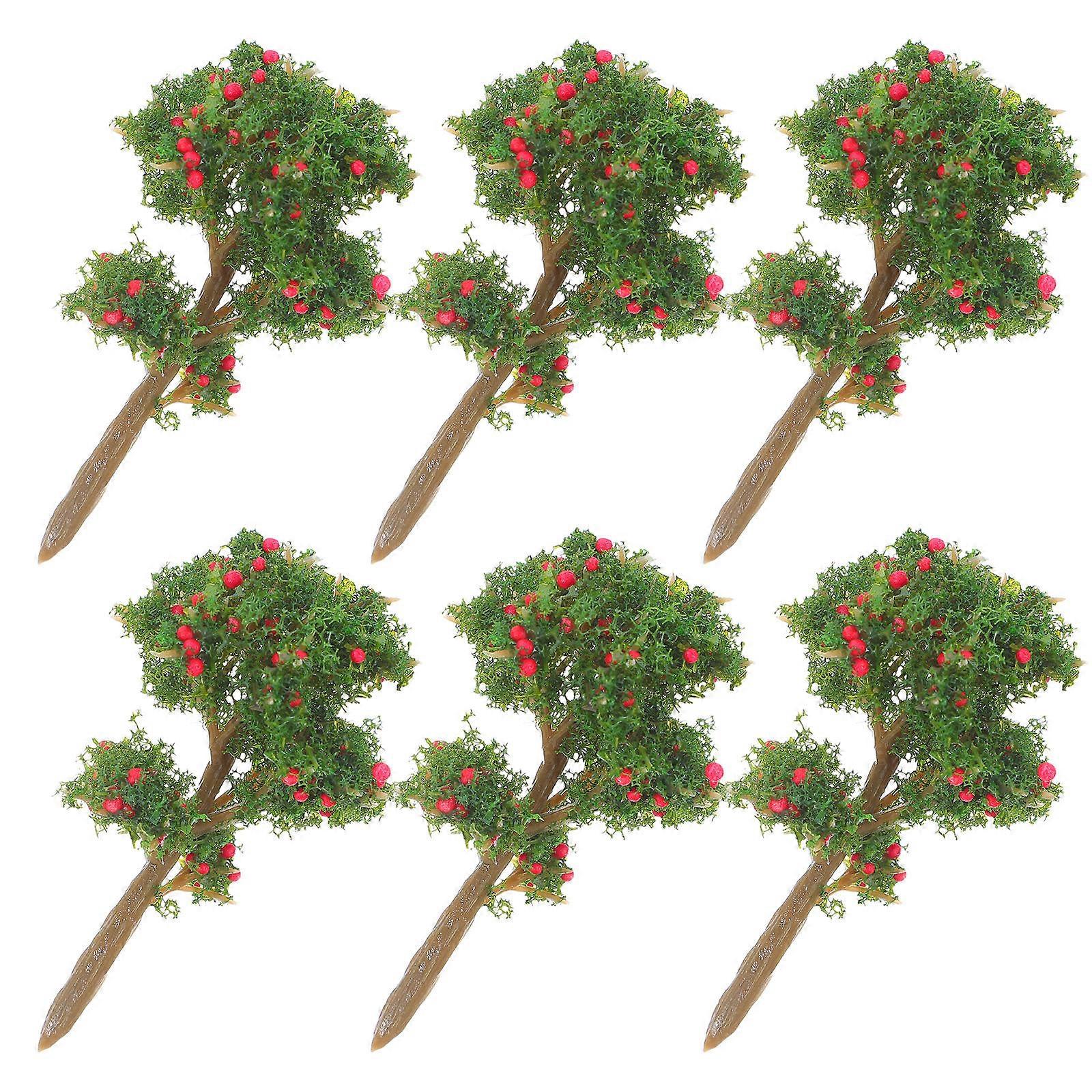 Simulation Fruit Tree Model for DIY Sand Table Scenery 12Pcs Miniature Apple Trees