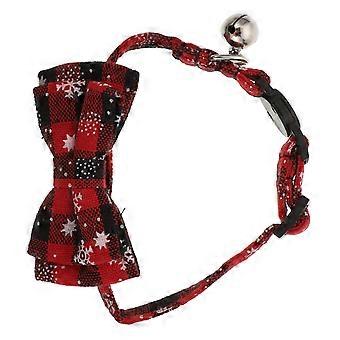 Collar para gatos con diseño de lazo navideño para mascotas, 1 pieza, accesorio rojo