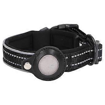 Ortungshalsband für Haustiere, Größe M (34-42 cm), Schwarz, Polyester, 25-26 Stück