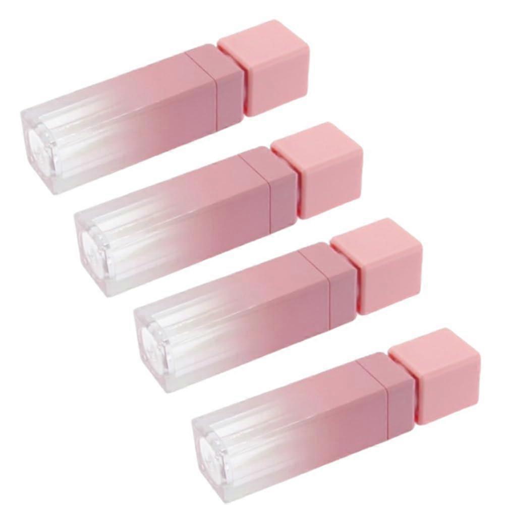 Gradient Pink Lip Gloss Tubes with Wand, Reusable Empty Lip Balm Containers for DIY Makeup