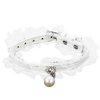 Pearls Necklace Dog Pearls Collar Pearl Decor Dog Cat Collar Bow Tie Wedding Collar Pets 25-26