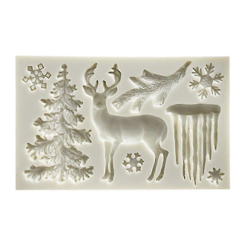 Non-Stick Silicone Christmas Elk Cake Decorating Mold for Baking