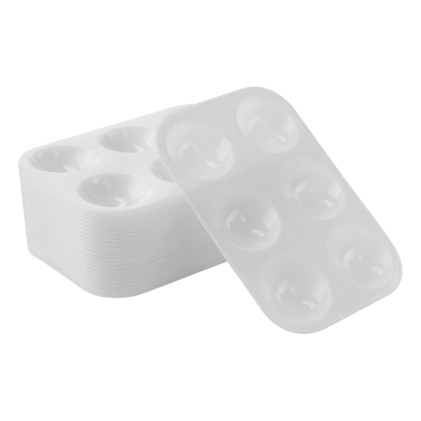 24 Piece Plastic Paint Palettes 6 Well Rectangular Watercolor Palette