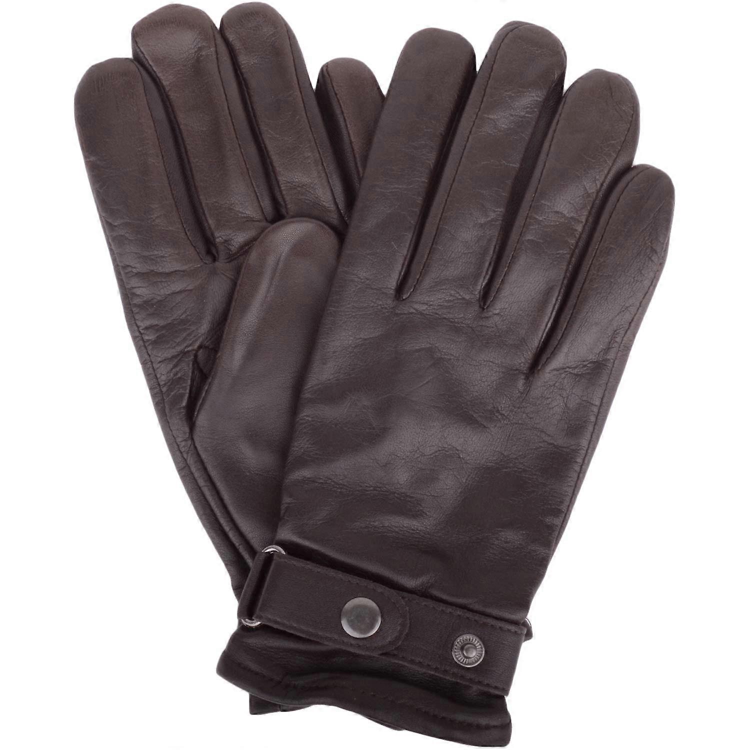 SnugRugs Super Soft Leather Biker Winter Gloves with Popper Feature