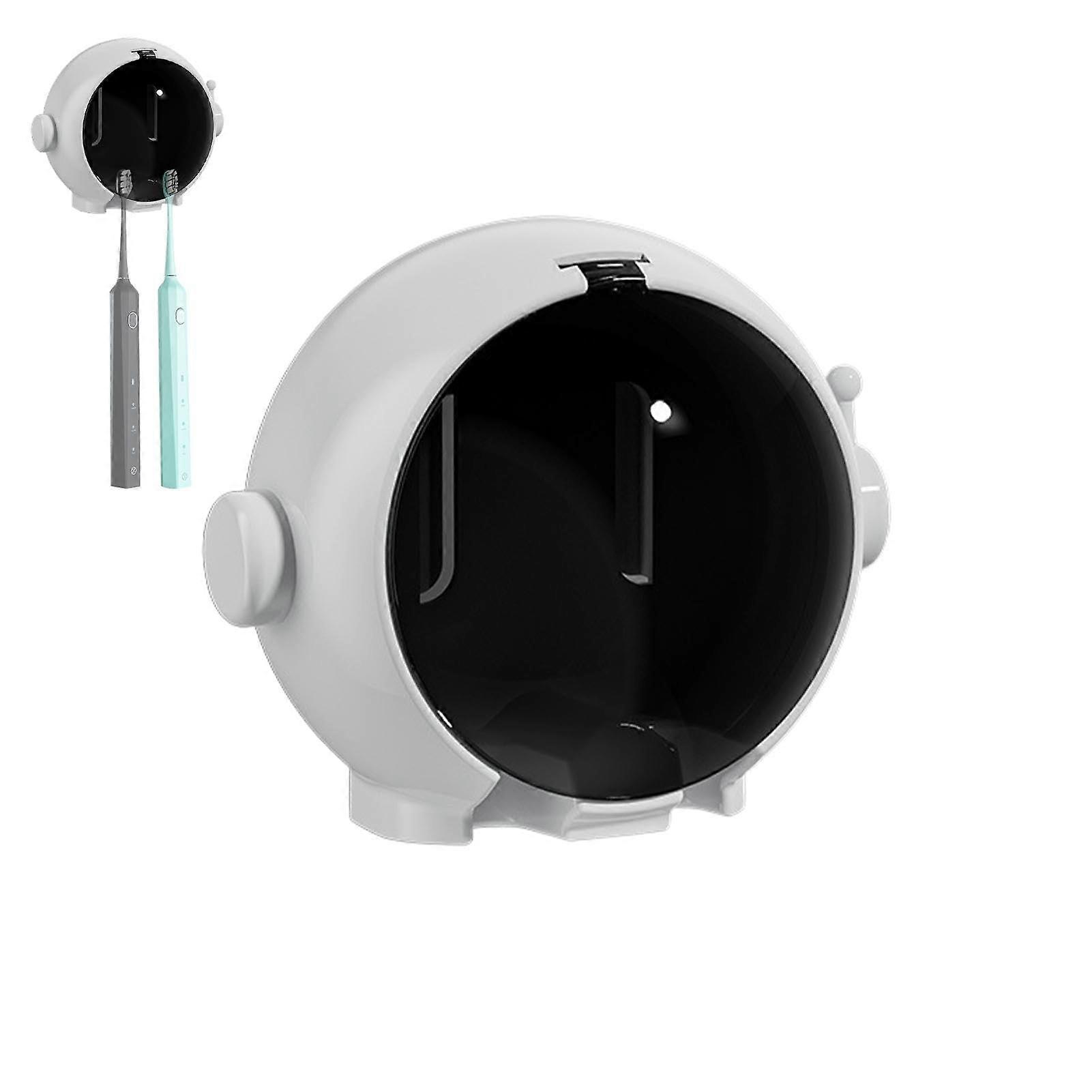 Wall Mounted Toothbrush Holder with Hygienic Lid, NoDrill Bathroom Storage, Removable Case