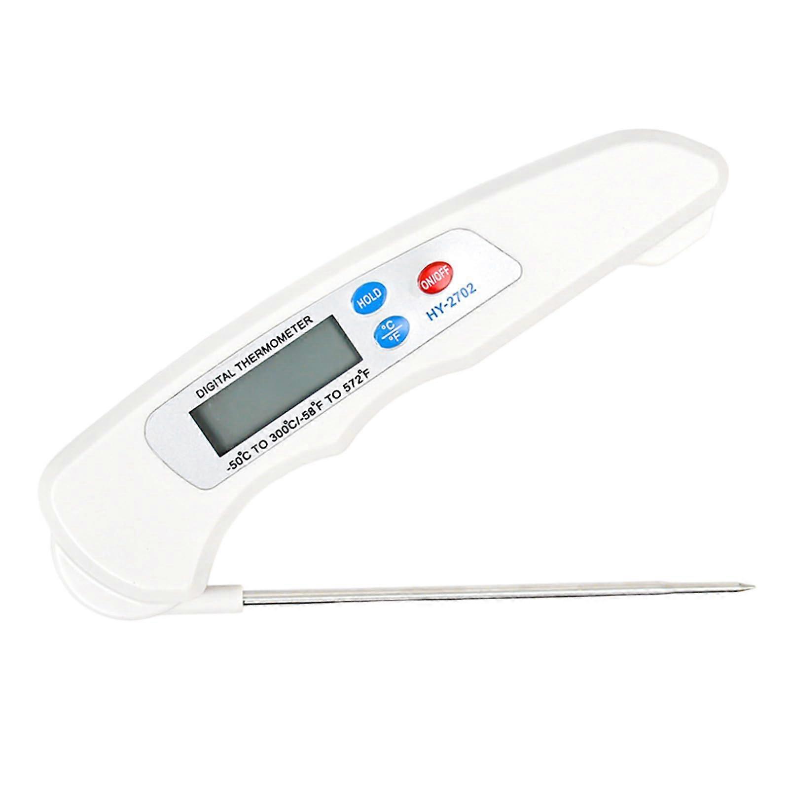 Digital Food Thermometer with Long Foldable Waterproof Probe for Precise Cooking, BBQ and Baking