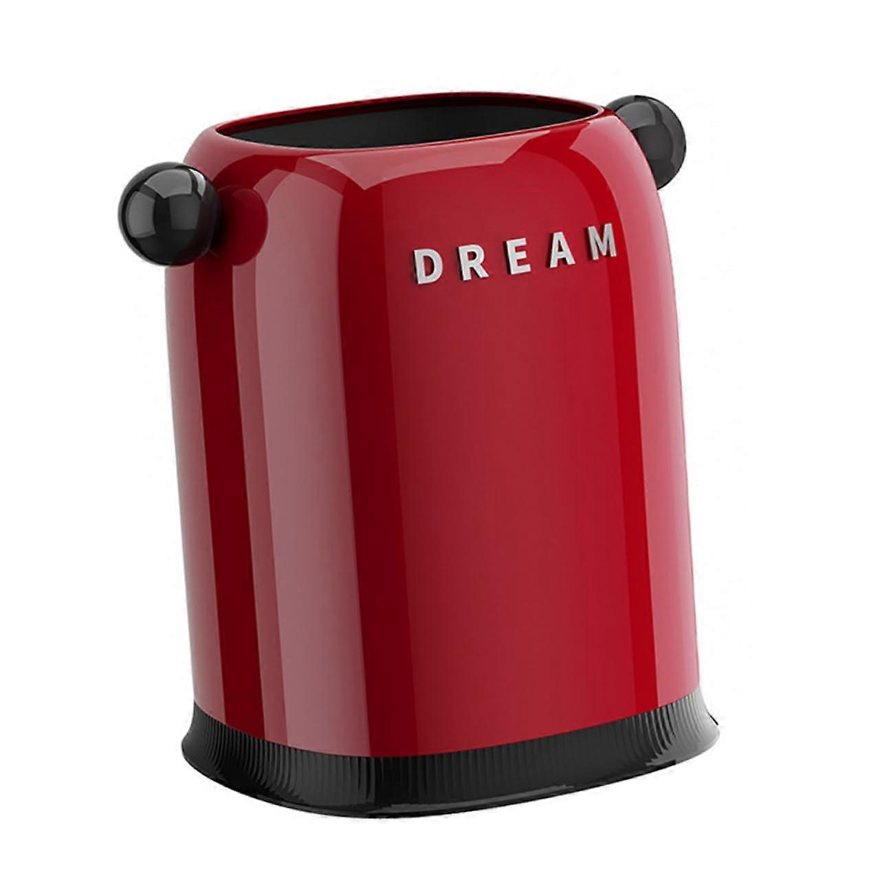 Plastic Trash Can Without Lid Double Walled Kitchen Wastebasket Recycling Bin Red