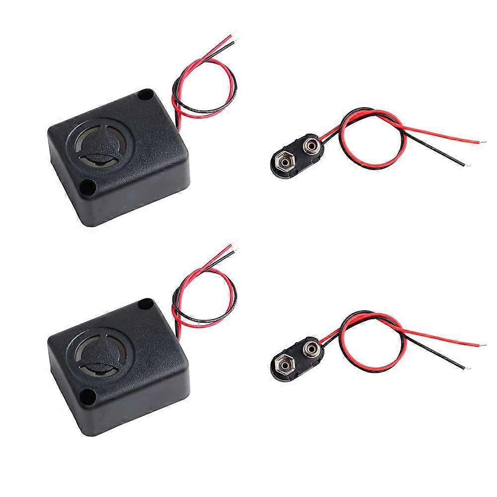2PCS 12V Alarm Siren 110dB  Decibel Buzzer with 9V Battery Clip for Security and AntiTheft