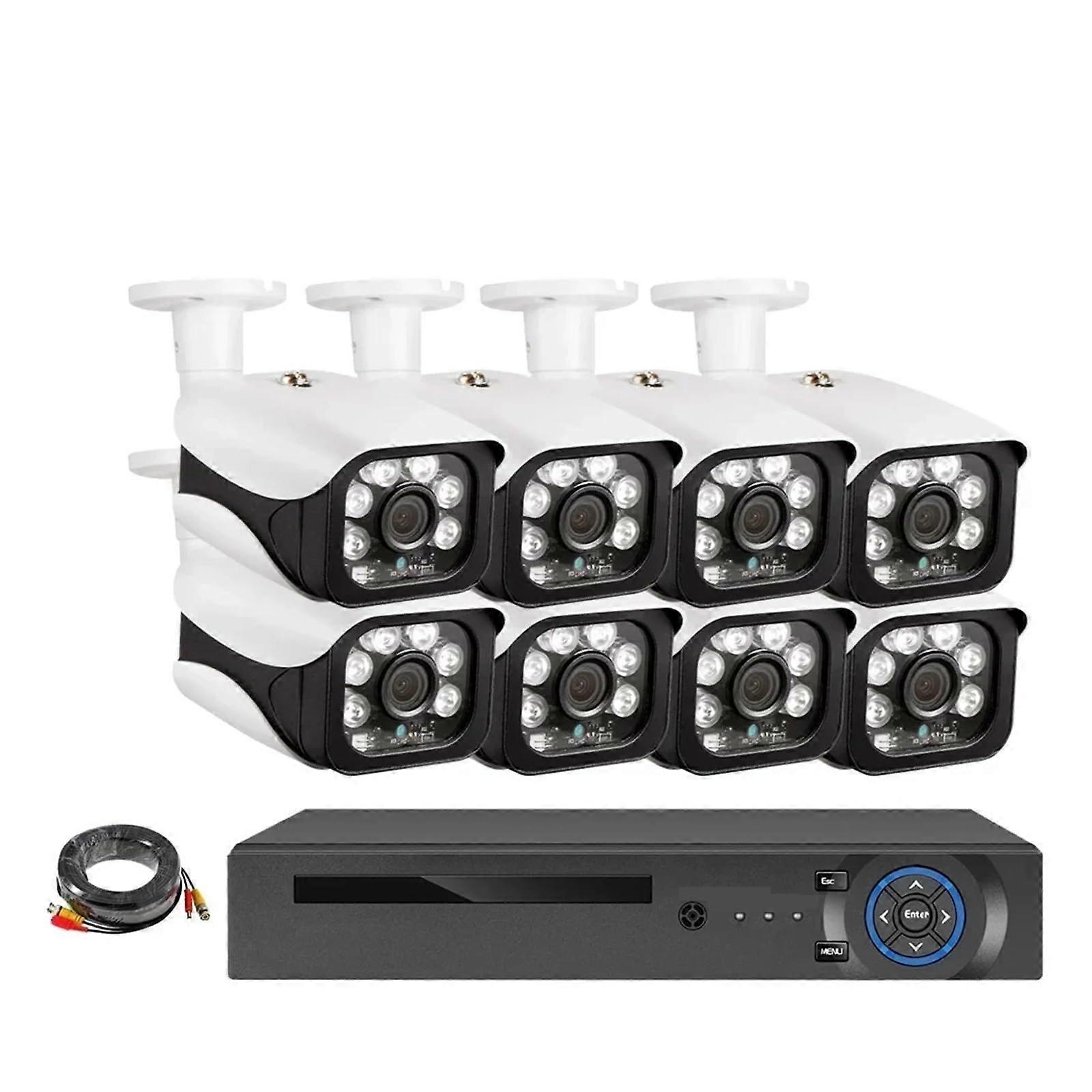 CCTV Security Camera System 8CH 4K DVR Kit with Weatherproof Outdoor Cameras and Face Recognition