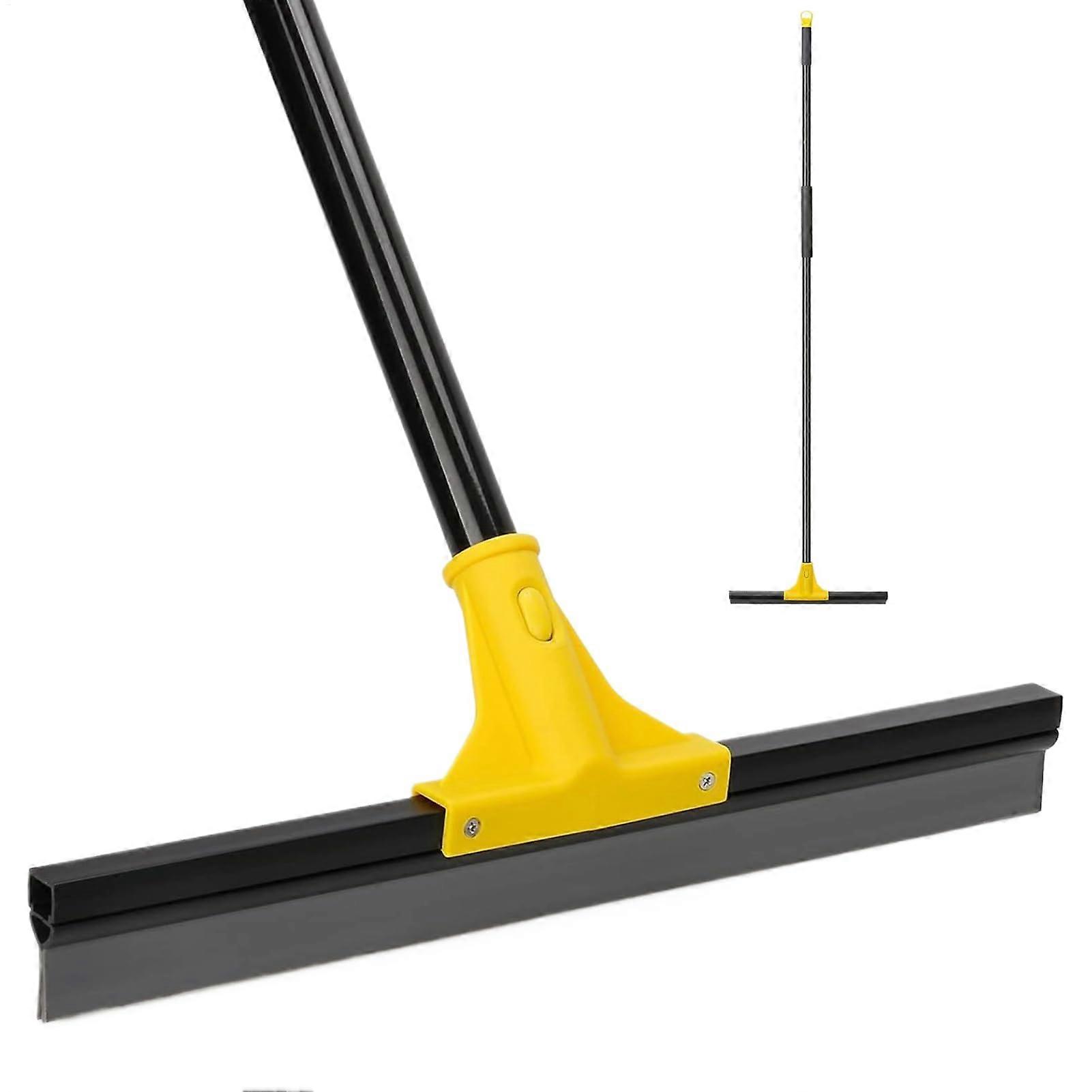 Floor Squeegee with Telescopic Long Handle and Durable Rubber for Garage Kitchen Balcony Cleaning