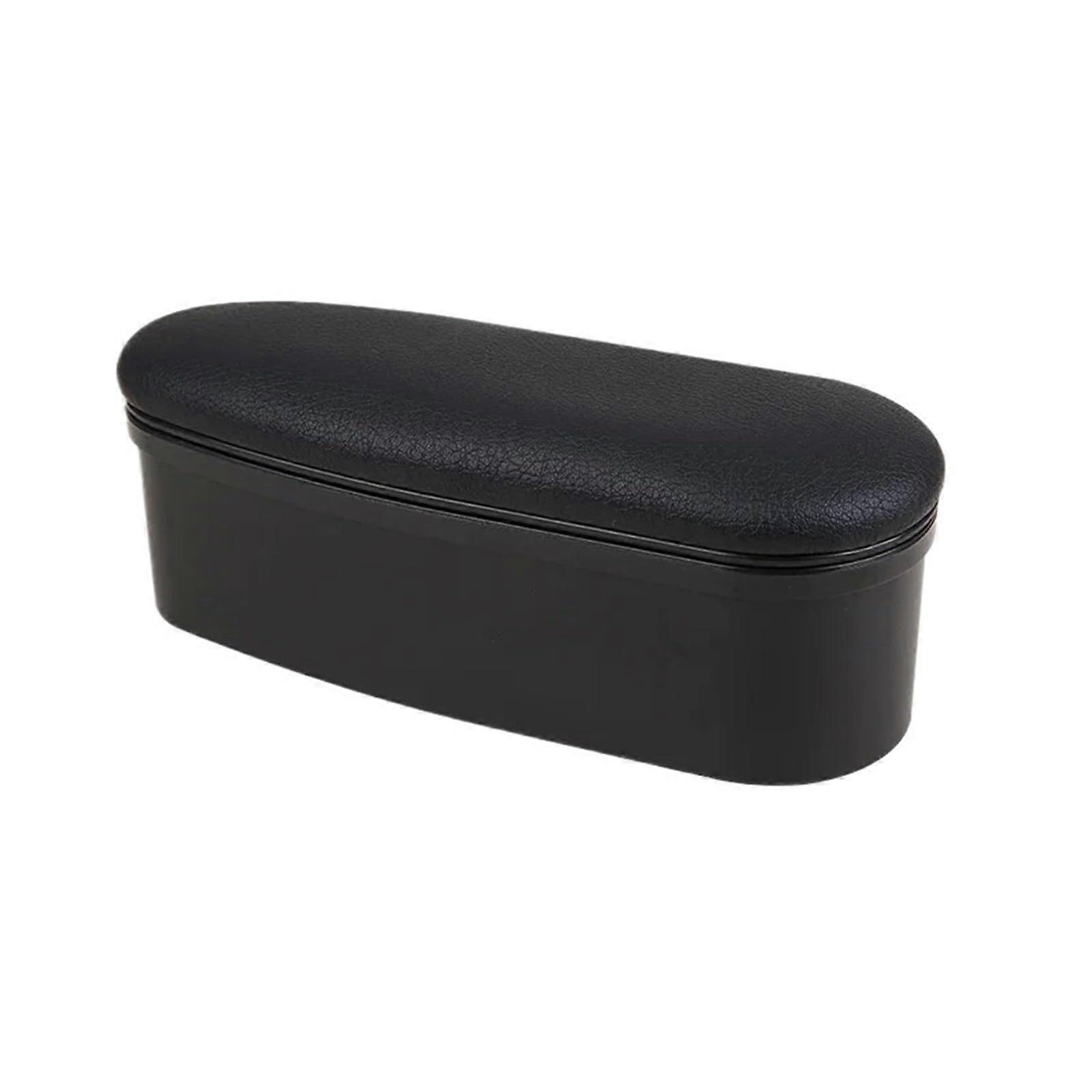 Car Armrest Storage Box with Adjustable Height, Universal Leather Armrest Pad and Side Organizer