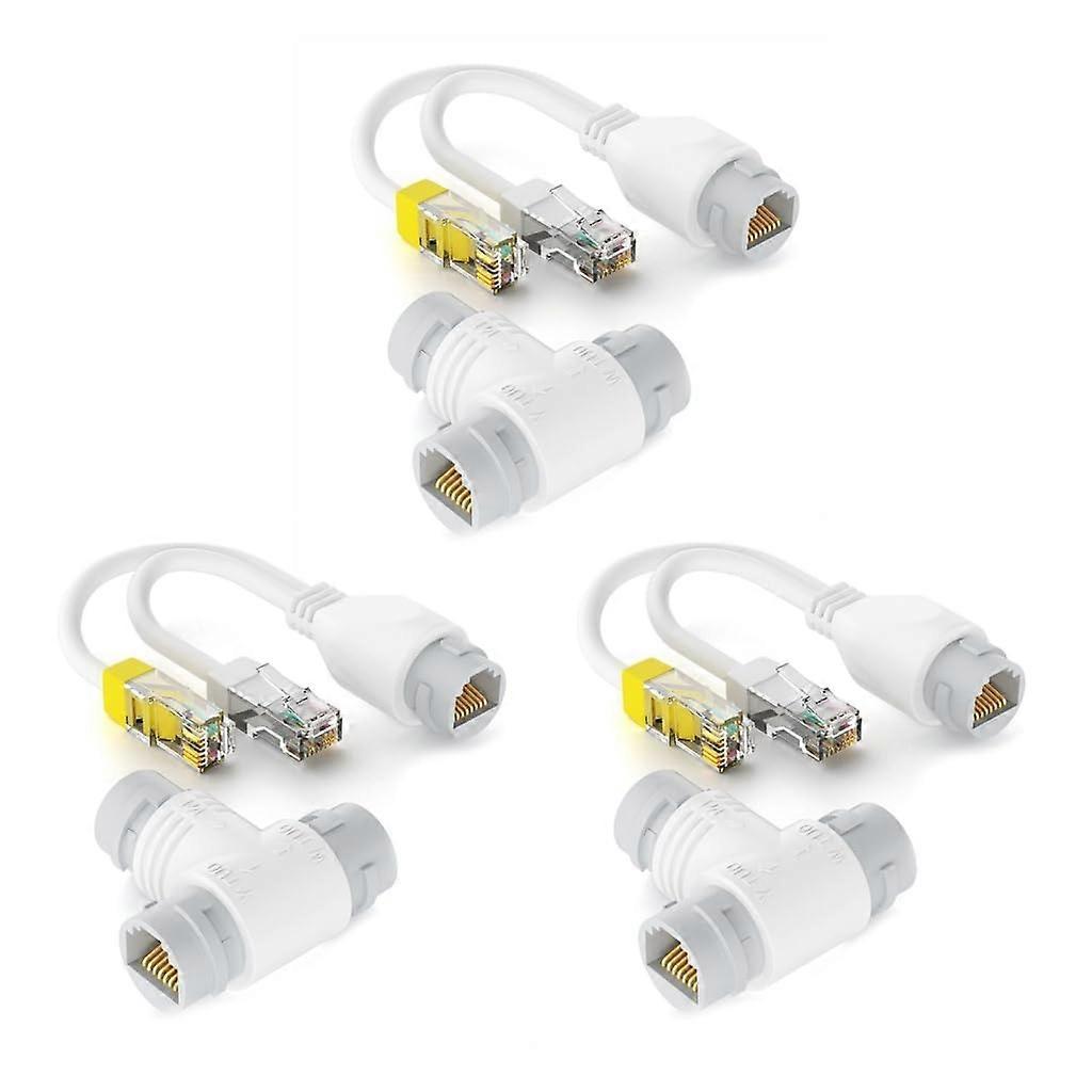 POE Splitter 2 in 1 Ethernet Cable Adapter for Security Cameras CCTV Systems 3 Sets