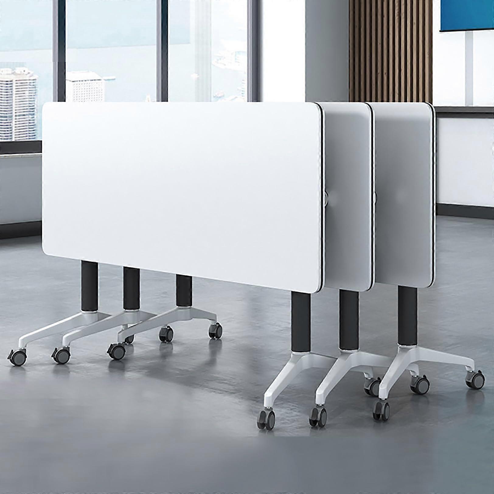 Folding Conference Table with Wheels, Flip  Mobile Training Table for Office, 63x24x30in