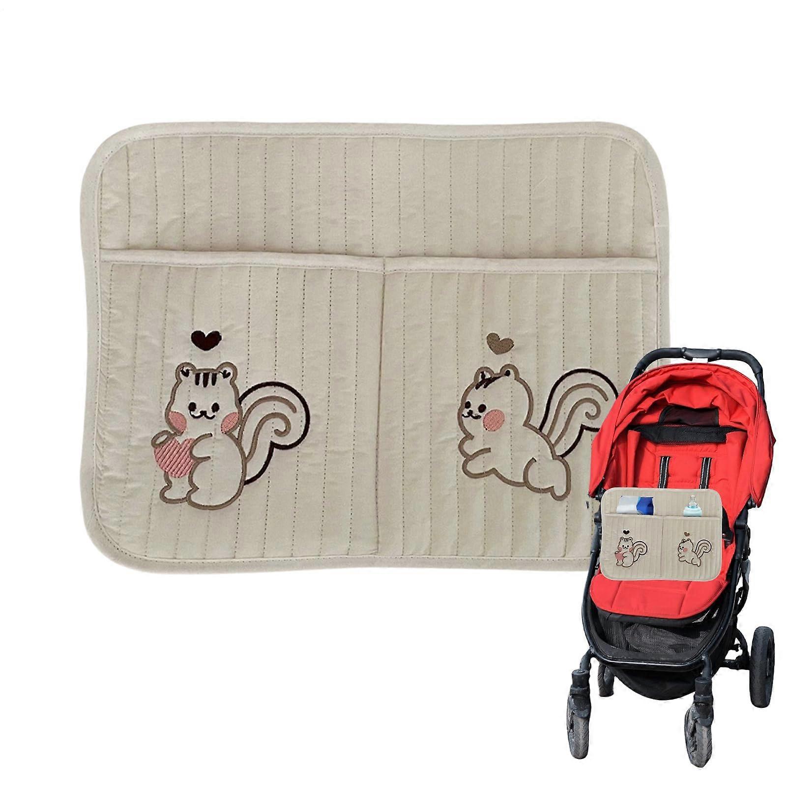 Bedside Organizer MultiPocket Cotton Crib Storage Caddy with QuickRelease Hooks for Nursery