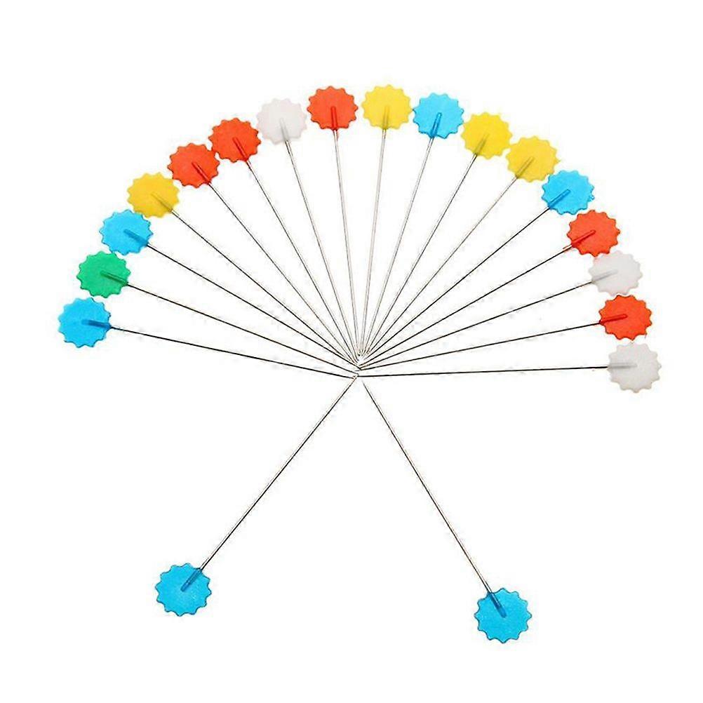 100pcs Plum Blossom Head Flower Plastic Head Push Patchwork for DIY Sewing Crafts (Random Color)