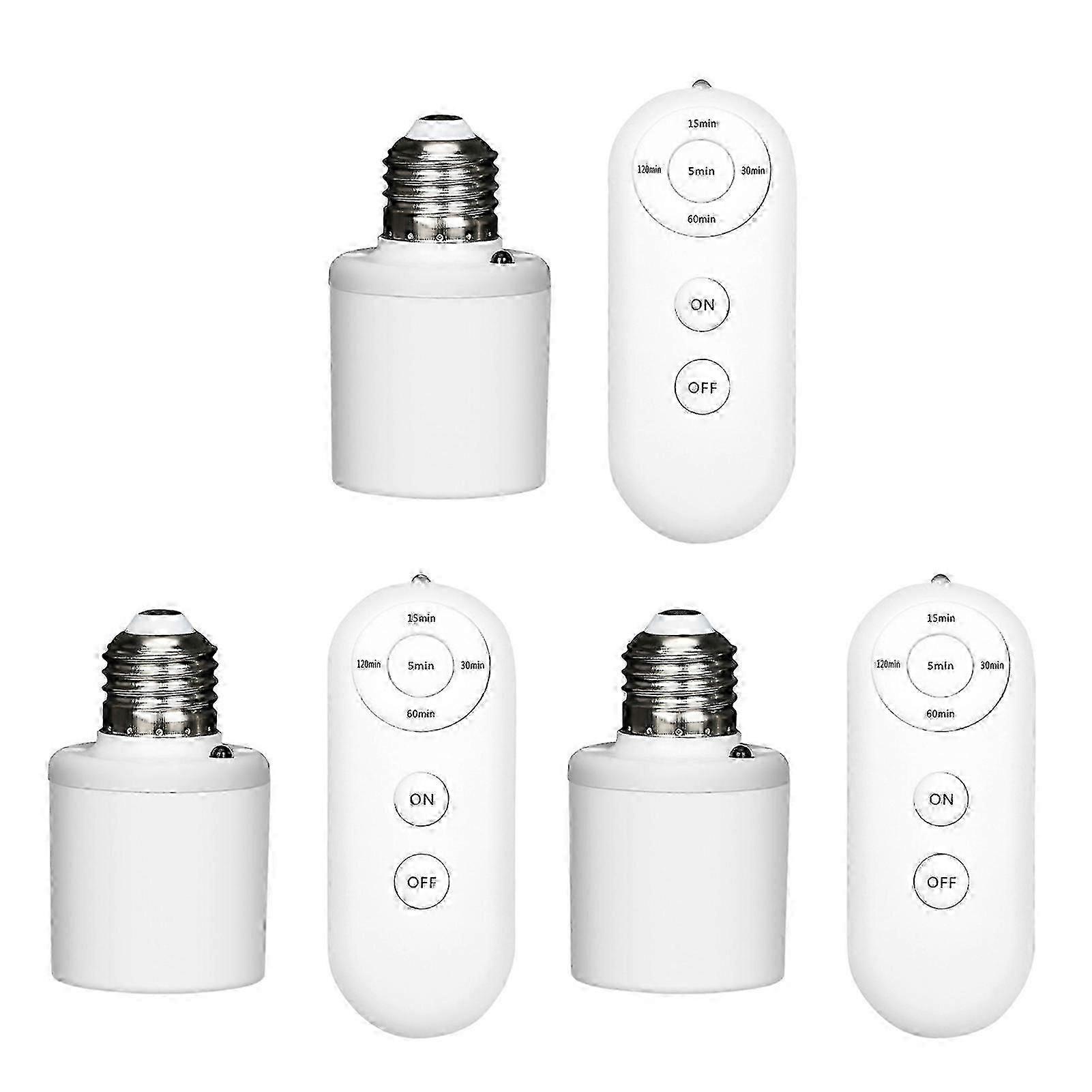 Wireless Remote Control Lamp Holder with Timing Countdown 1/2/3 Set E27 Energy Saving Light Bulb Base for Home Use