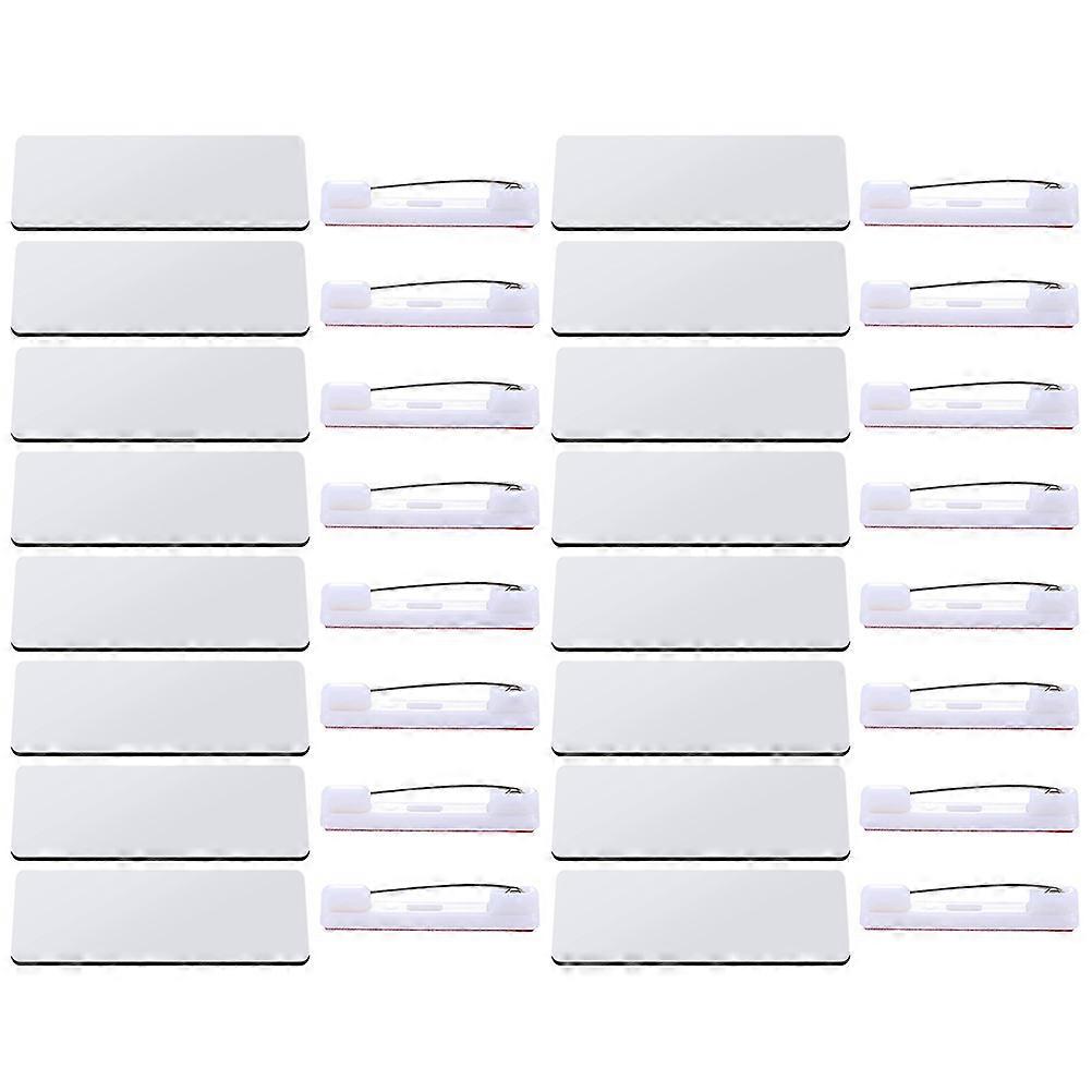 Office Name Tags 32Pcs Blank DIY Sublimation Name Badges with Pin Backing