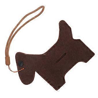 Distributeur portable de sacs à déjections canines avec conteneur en feutre marron