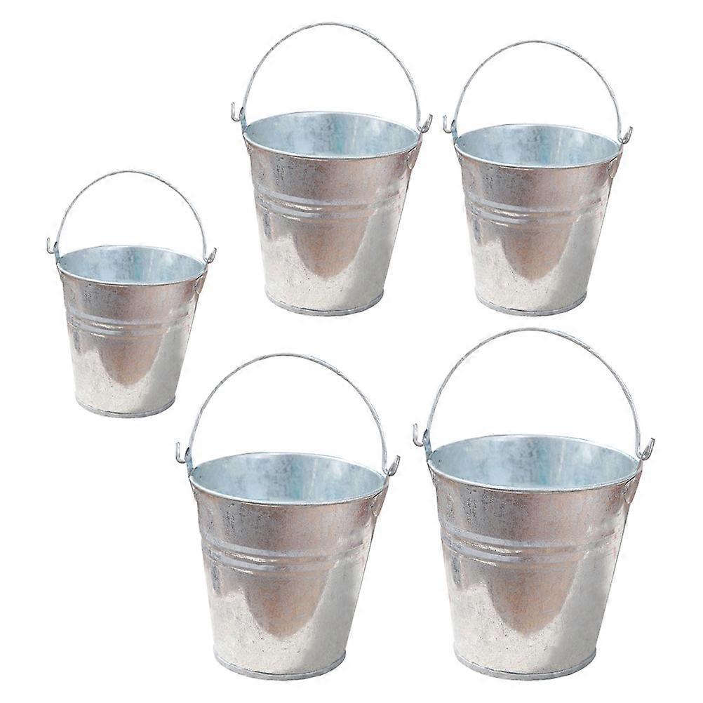 Flower Bucket Multi-Function Mini Buckets for Decoration 10Pcs Galvanized