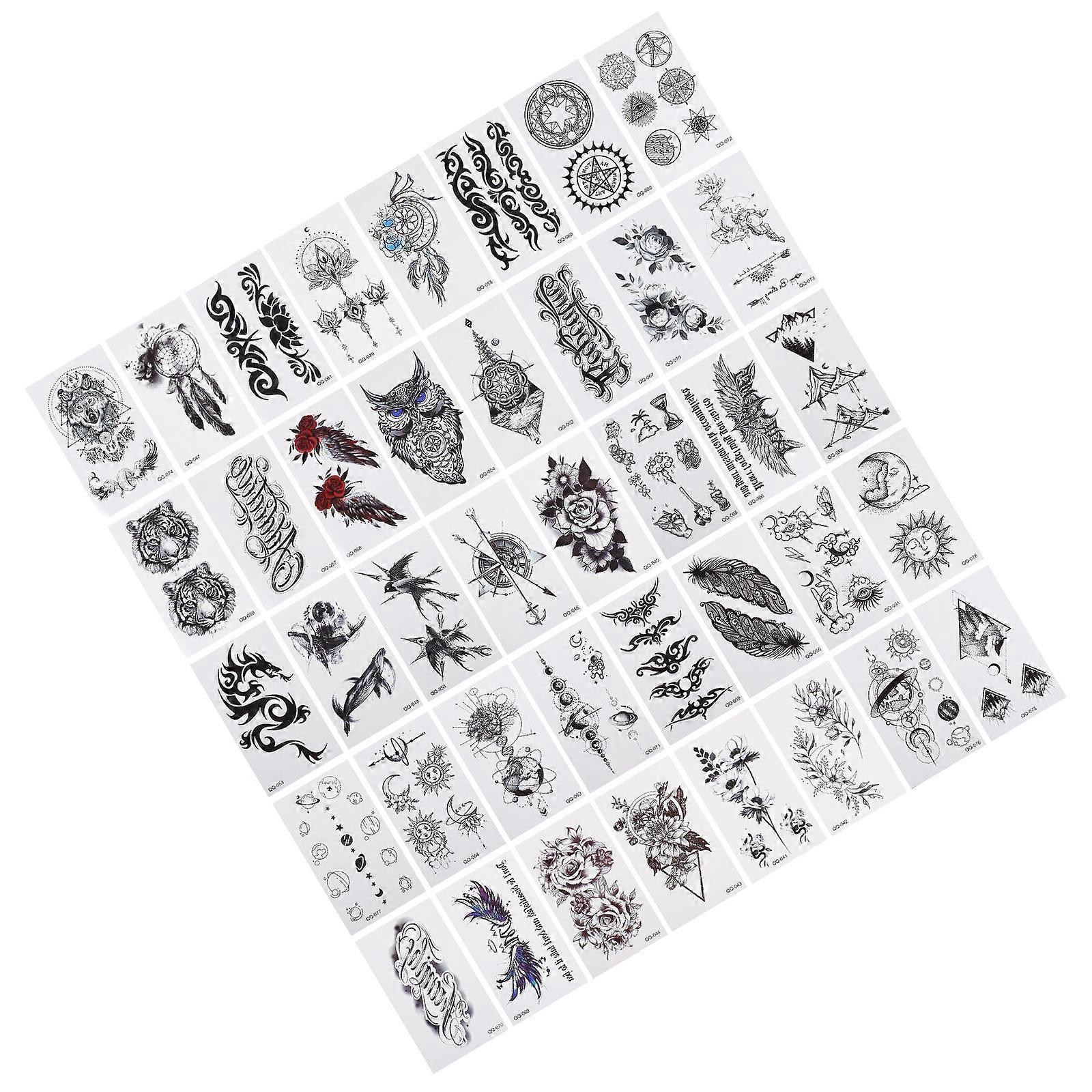 Temporary Tattoos Creative Temporary Tattoos Stickers for Decor 40 Sheets
