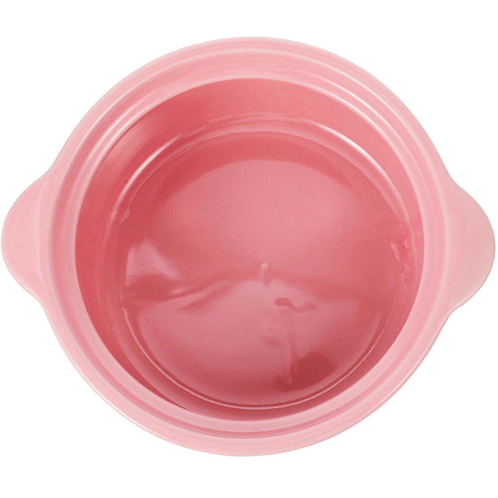 Colored Salad Ceramic Bowl for Home Use Double-Handle