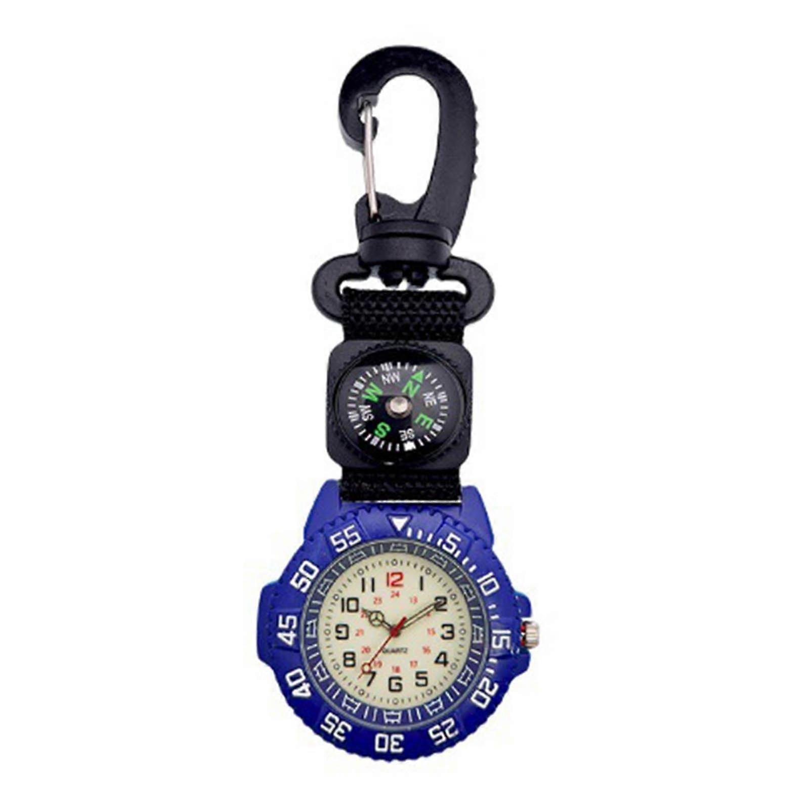 Pocket Watch Multifunctional Luminous Quartz Movement Digital Display Accurate Compass Round Dial