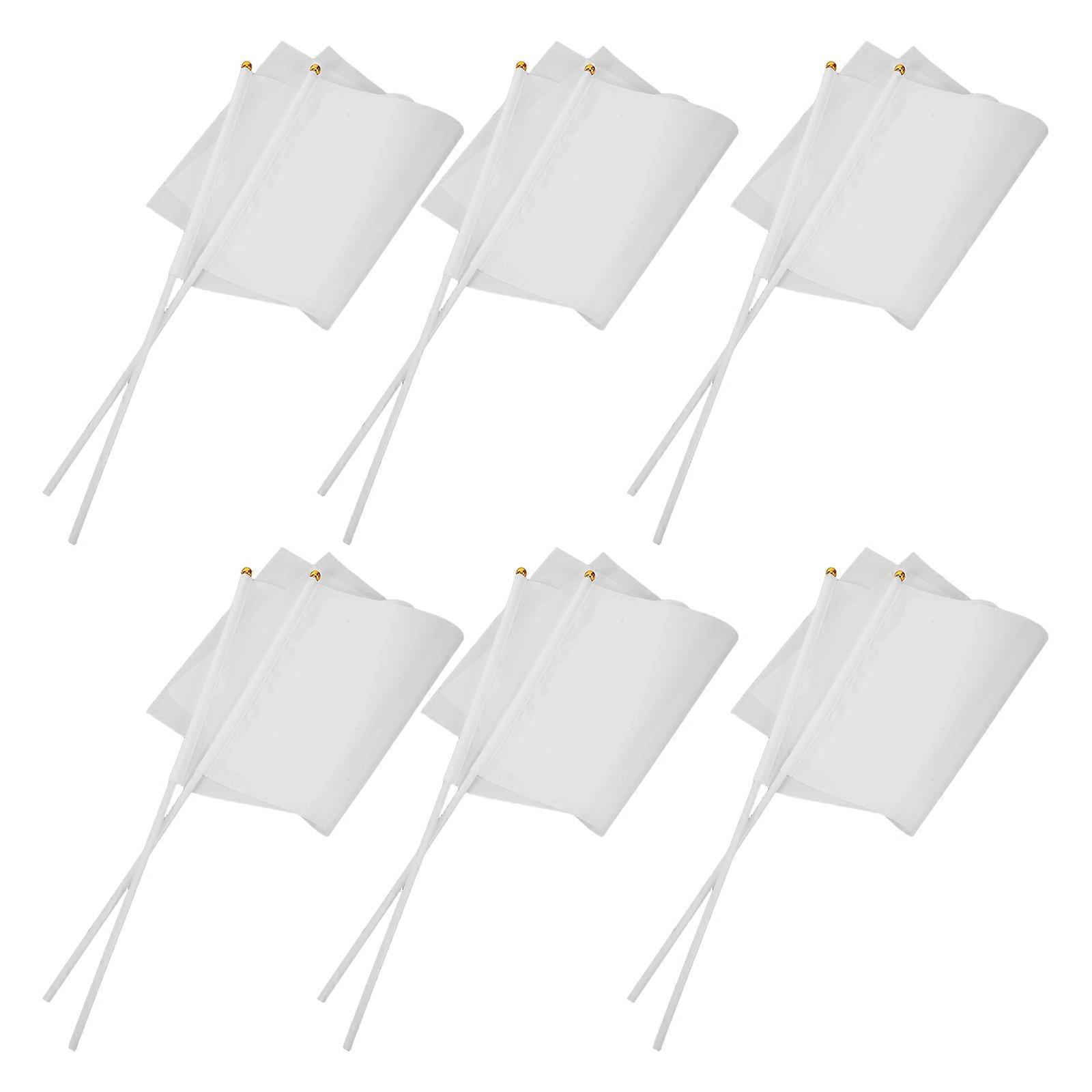 Handheld Flag Mini Blank Polyester for Event Decoration 50Pcs Pack