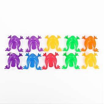 10-teiliges interaktives Mini-Hüpffrosch-Set für Eltern und Kinder / Hüpffrosch aus Kunststoff / Hüpfkröte – nostalgisches Kinderspielzeug