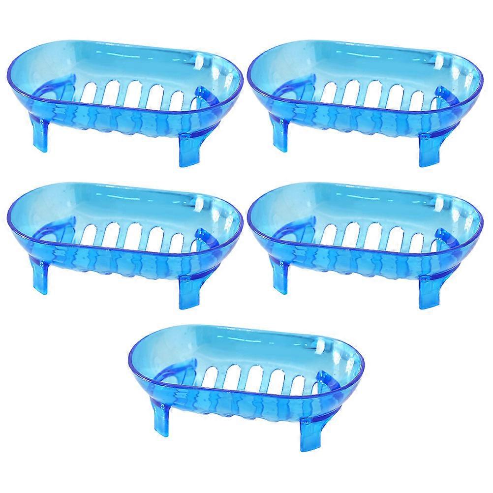 Soap Draining Dish Creative Plastic Soap Container for Storage 15Pcs Blue