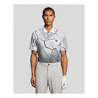 Men's Lyle & Scott Golf Geometric Print Polo Ultimate Grey