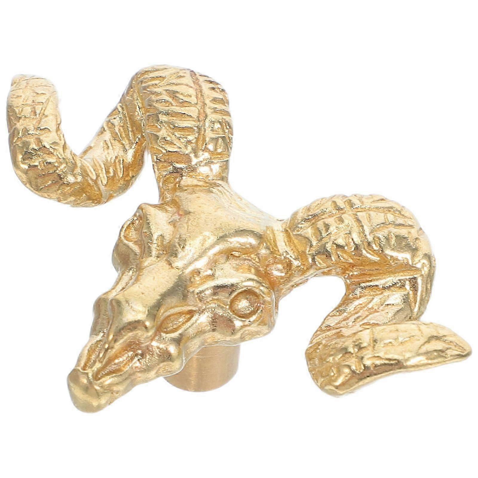 Brass Drawer Pulls Goat Head Animal Door Knobs for 4Pcs Wardrobe