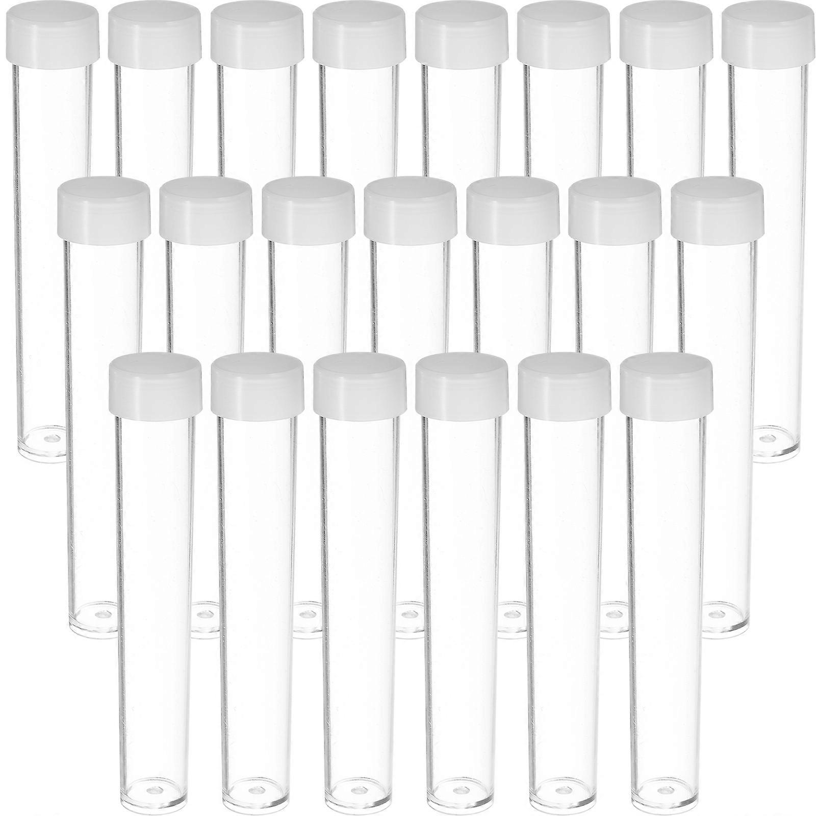 30pcs Transparent Clear Plastic Empty Storage Tubes Beads Container Sequins Containers
