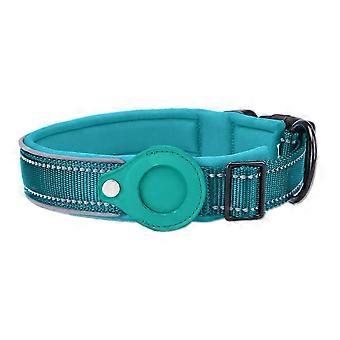 Collier pour chien en nylon ajustable avec porte-étiquette AirTag, léger, réfléchissant et confortable pour les aventures en plein air.