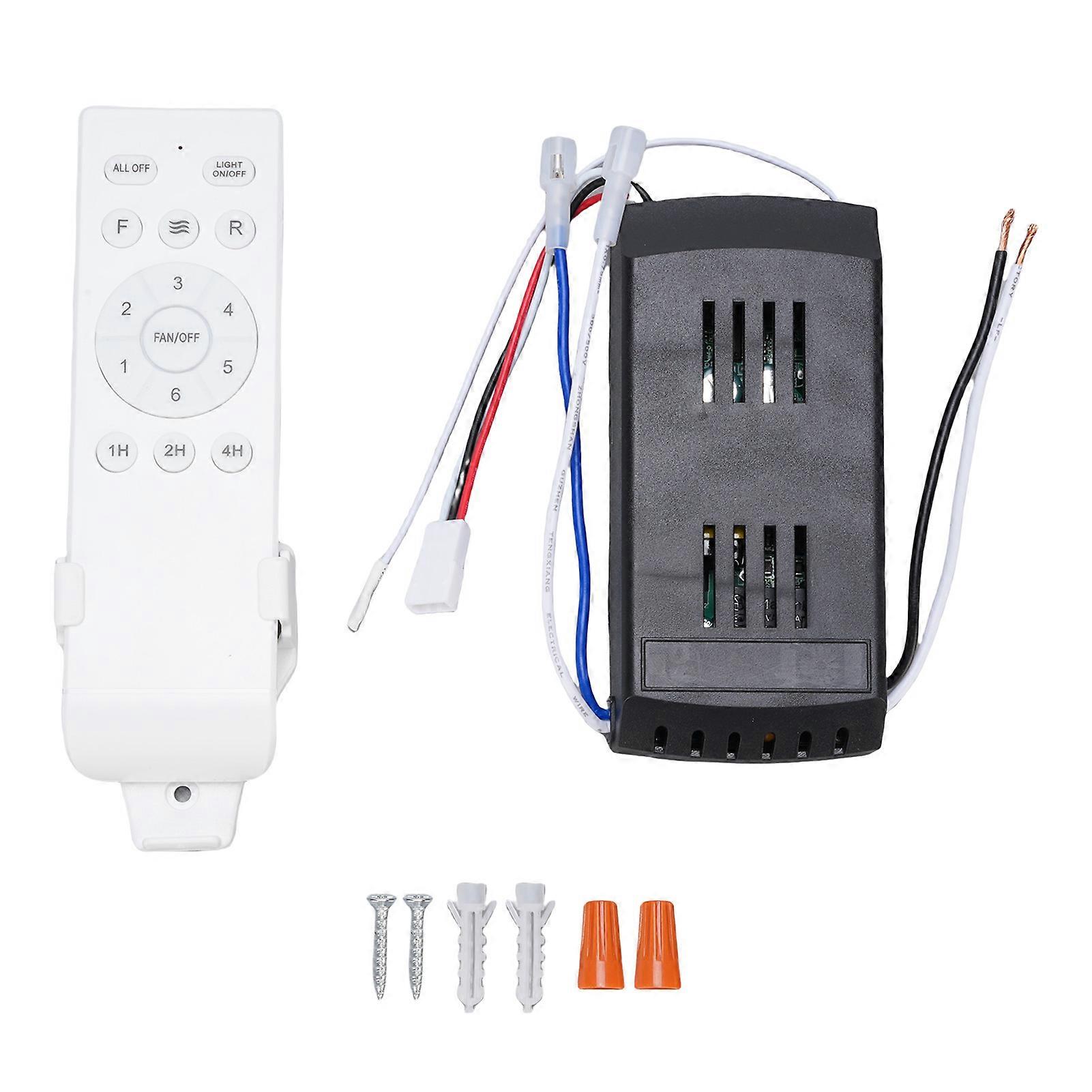 Ceiling Fan Controller Receiver 6 Speeds Ceiling Fan Light Remote Control Kit Long Distance Timercompatible with Replacement