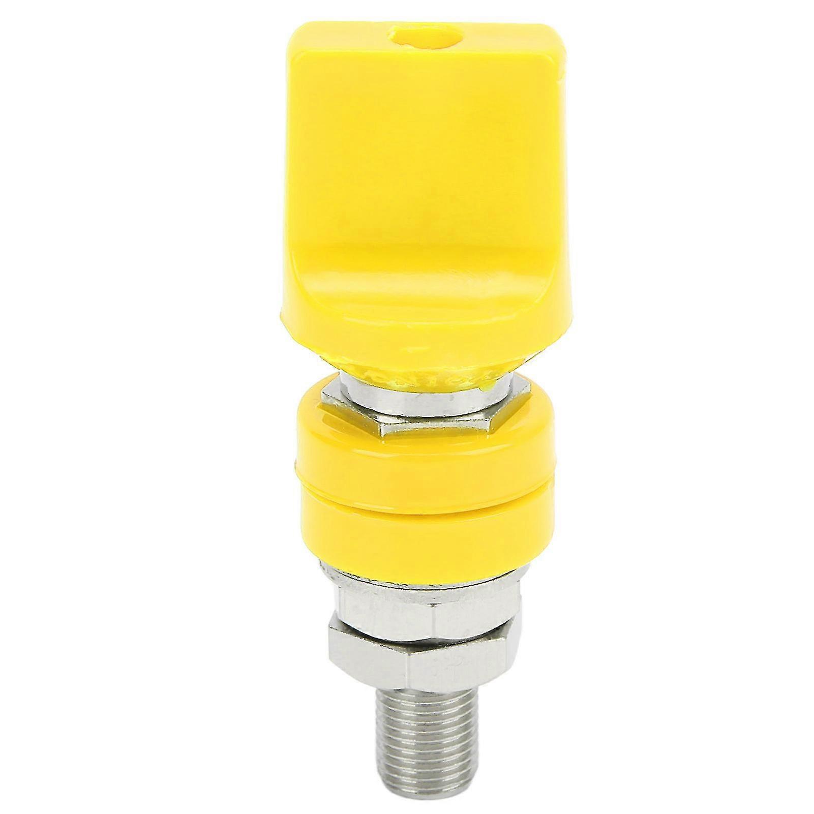 Binding Post Wire Terminal Connector M10 Thread 100A Large Current compatible with 4mm Banana PlugYellow