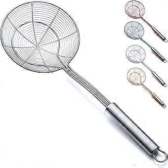 Screen spider skimmer for kitchen cooking and fried food, stainless steel slotted spoon