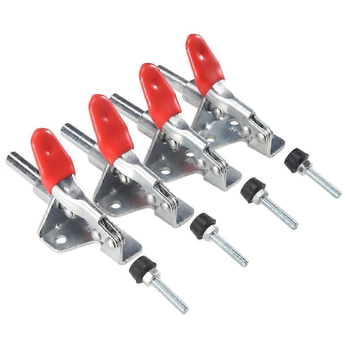 4Pcs GH-301AM 45Kg Toggle Clamp Quick Release Pull Action Vertical/Horizontal Type Clamps Hand Tool