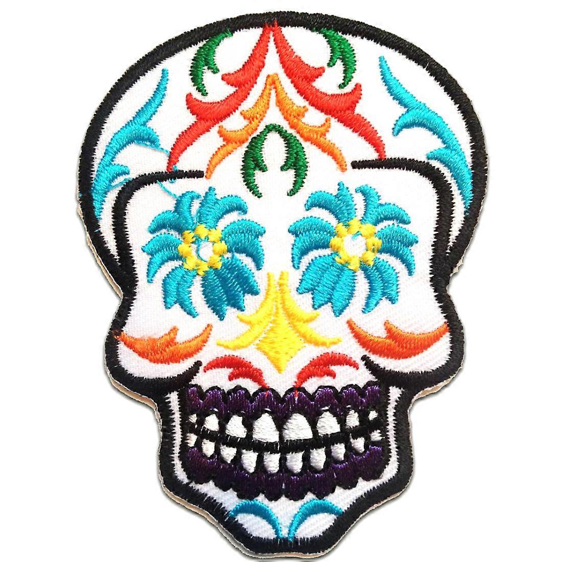 Patch / Iron-on Patch - Skull Skeleton - Multiple Colors Selectable - 6 x 8 cm - Patch