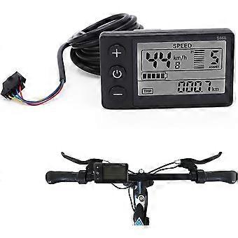 S866 Ebike Display Electric LCD Bicycle Speedometer Odometer Large Backlit Screen Waterproof ABS Material for 24V 36V 48V Scooter Bike