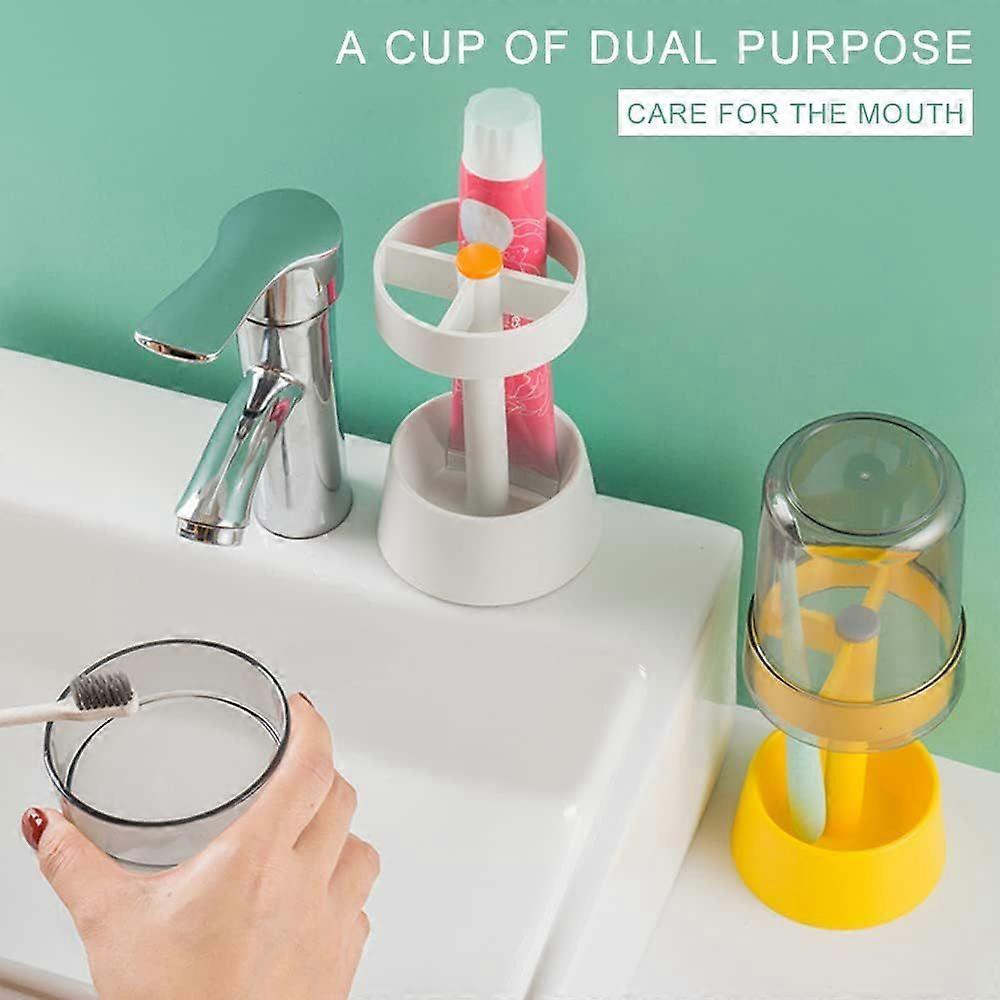 ToothbrushStandwithTooth Brush Cups/Cover.Toothpaste  Stand with