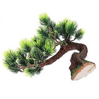 Fish Tank Adornment Artificial Pine Tree for Aquarium 2Pcs Resin Ornament