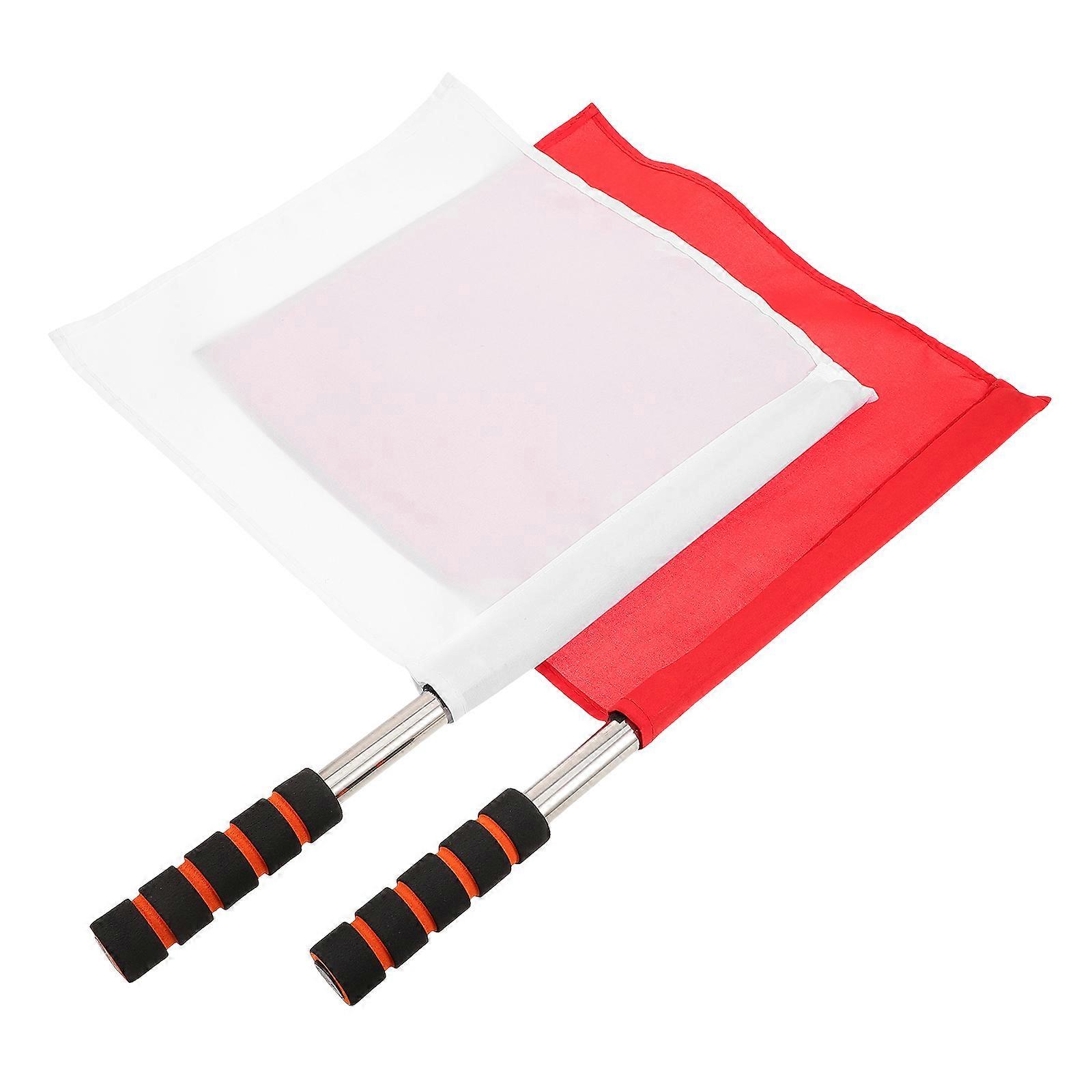 2pcs Match Command Flag Traffic Signal Flags Referee Warning Signal Flags