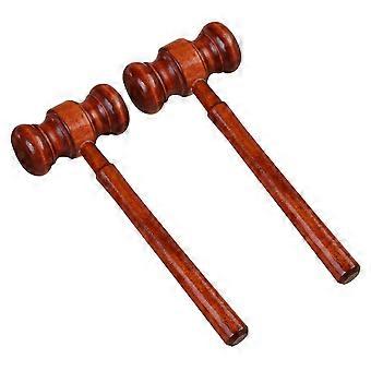 Brown Wooden Judge Hammer Toy for Kids Use 2Pcs Educational Mallet