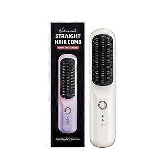 AMZ White Wireless Straight Hair Comb Daily Scalp Massage Hair Care Hair Setting Convenience Wireless Straight Hair Comb Hairdressing Tools