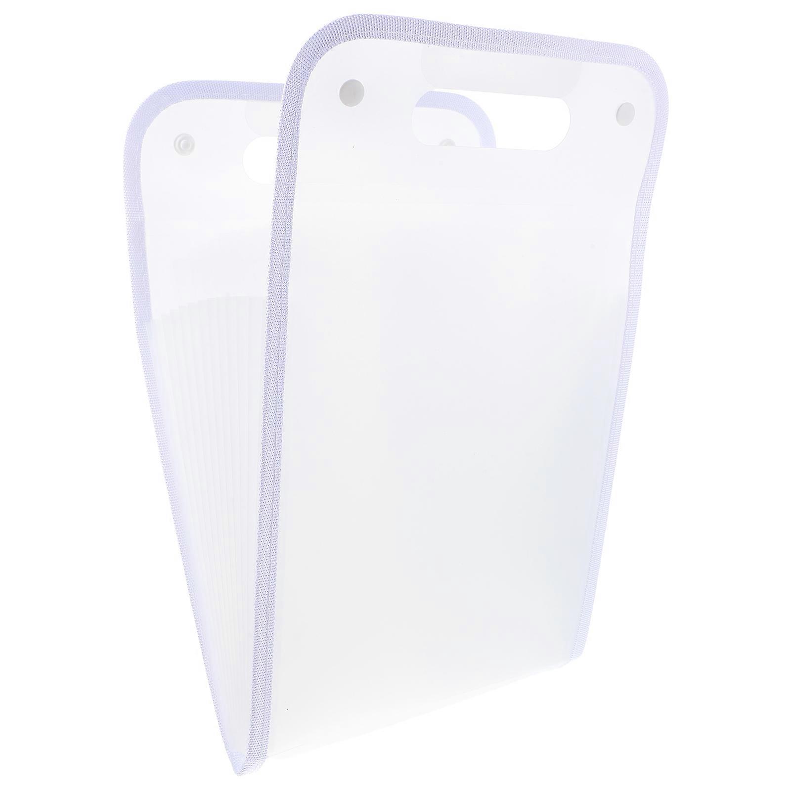 Portable Expanding File Folder for Document Organization 3Pcs White