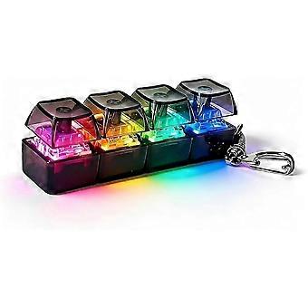 Toetsenbord Fidget Toy 7,5*2*3 cm 4 toetsen Fidget toetsenbord sleutelhanger PC stressverlichting toetsenbord clicker fidget speelgoed met lichtjes 7-xxy