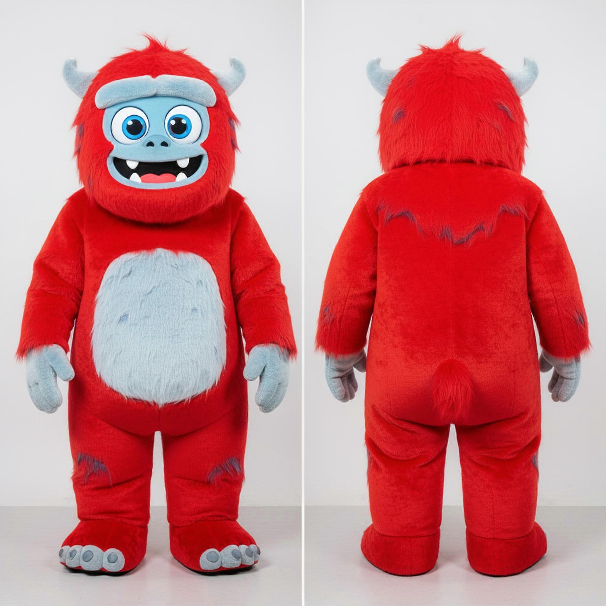 MASTICOT Crimson Rounded Yeti Mascot