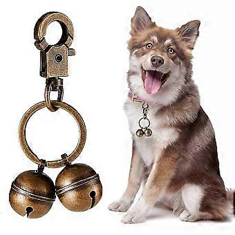 1 Pair Copper Cat & Dog Bell, Extra Loud Pet Bell Durable Brass Bells Pet Tracker for Pets Collar Charm Pendant Bells with Swivel Lobster Clasp