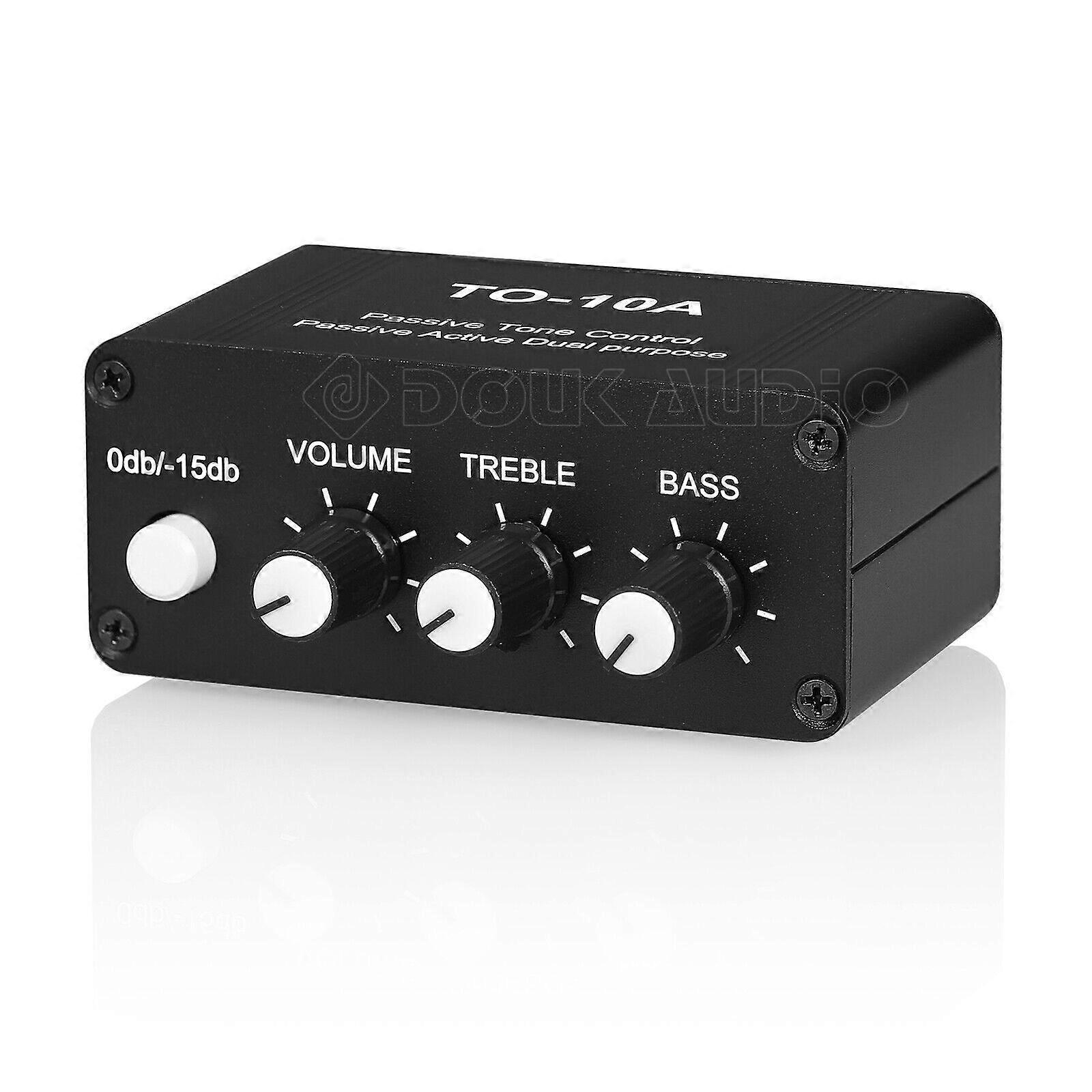 Mini Audio Attenuator 3.5mm/RCA Volume Controller Stereo Preamp w/Tone Control Fg